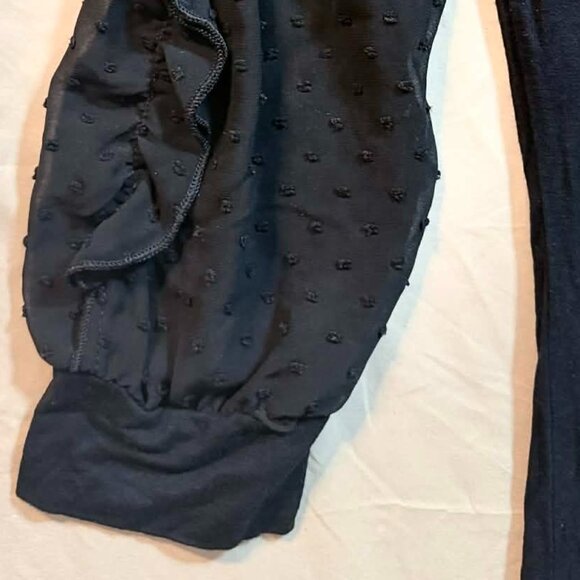 Ava James Black 3/4 Puff Sleeves Silky Soft Black Dress SIZE SMALL - Picture 4 of 10